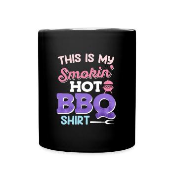 Grillfeste THIS IS MY SMOKIN' HOT BBQ SHIRT - Tasse einfarbig - Schwarz - Vorne