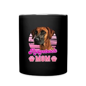RIDGEBACK MAMA Rhodesian Ridgeback Hundemama - Tasse einfarbig - Schwarz - Vorne
