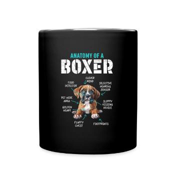 Deutscher Boxer ANATOMIE EINES BOXERS Lustiges - Tasse einfarbig - Schwarz - Vorne