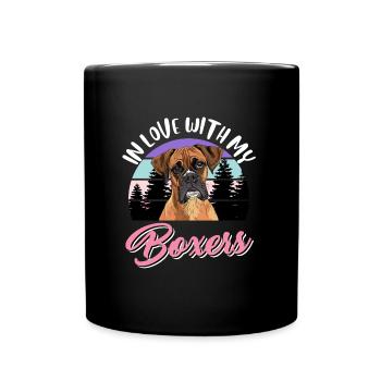 German Boxer IN LOVE WITH MY BOXER Women - Full Colour Mug - black - Front