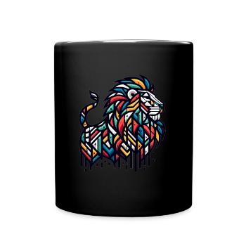 Lion à motifs géométriques - Mug uni - noir - Devant