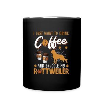 Rotti Propriétaire ENVIE DE BOIRE DU CAFÉ AVEC - Mug uni - noir - Devant