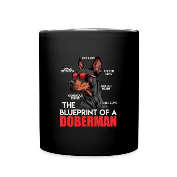 Doberman Owner BLUEPRINT OF A DOBERMAN Funny - Full Colour Mug - black - Front