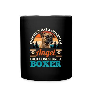 Deutscher Boxer GLÜCKSPILZE HABEN EINEN BOXER - Tasse einfarbig - Schwarz - Vorne