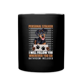 Doberman Owner PERSONAL STALKER Funny - Full Colour Mug - black - Front