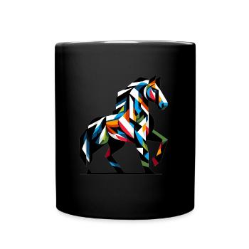 Cubist Horse To Animal Horse - Full Colour Mug - black - Front
