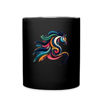 Abstract horse horse - Full Colour Mug - black - Front