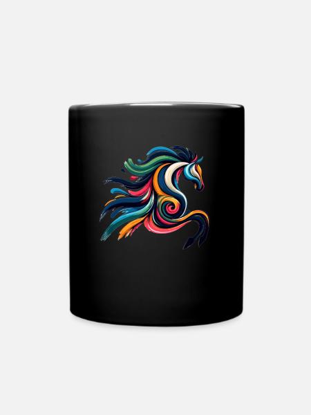 Abstract horse horse - Full Colour Mug - black