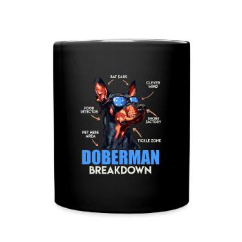 DOBERMAN BREAKDOWN Doberman Besitzer Lustiges - Tasse einfarbig - Schwarz - Vorne