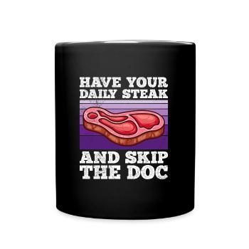 Fleisch fan a votre viande quotidienne skip doc - Mug uni - noir - Devant