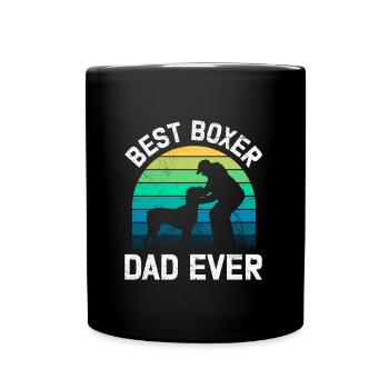 Deutscher Boxer BEST BOXER DAD EVER Boxer Hunde - Tasse einfarbig - Schwarz - Vorne