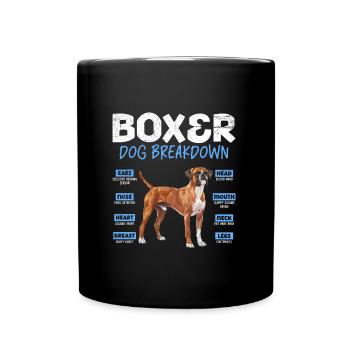 BOXER DOG BREAKDOWN Deutscher Boxer Lustiges - Tasse einfarbig - Schwarz - Vorne
