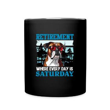 RETRAITE DU CHIEN BOXER QUAND TOUS LES JOURS SONT LE SAMEDI - Mug uni - noir - Devant