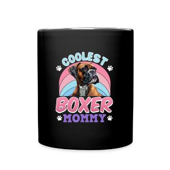 Deutscher Boxer Hundemama COOLEST BOXER MOMMY - Tasse einfarbig - Schwarz - Vorne