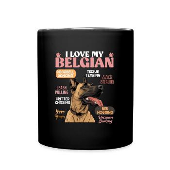 Belgian Shepherd LOVE MY BELGIAN MALINOIS - Full Colour Mug - black - Front