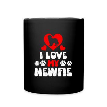 Propriétaires de chiens J’AIME MES AMOUREUX NEWFIE - Mug uni - noir - Devant