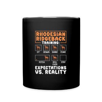 RHODESIAN RIDGEBACK TRAINING Lustiges Ridgeback - Tasse einfarbig - Schwarz - Vorne