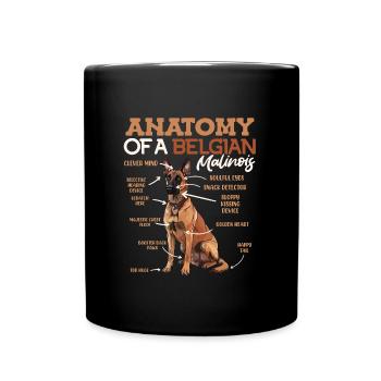 ANATOMIE DE MON BERGER BELGE MALINOIS - Mug uni - noir - Devant