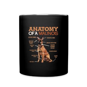 ANATOMIE DE MON BERGER BELGE MALINOIS - Mug uni - noir - Devant