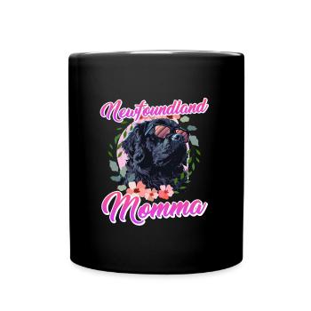 Newfie Hundemama NEWFOUNDLAND MOMMA Cooles - Tasse einfarbig - Schwarz - Vorne