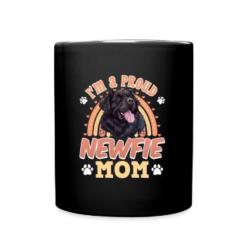 Newfoundland owner I'M A PROUD NEWFIE MOM - Full Colour Mug - black - Front