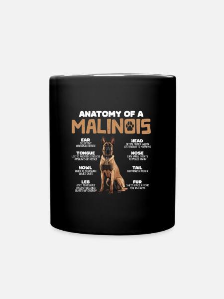 Belgian Shepherd ANATOMY OF A BELGIAN - Full Colour Mug - black