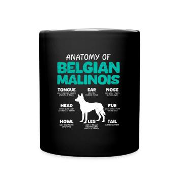 Belgian Shepherd ANATOMY OF A BELGIAN - Full Colour Mug - black - Front