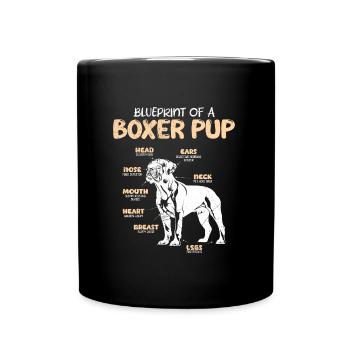 Deutscher Boxer ANATOMIE EINES BOXERS Lustiges - Tasse einfarbig - Schwarz - Vorne