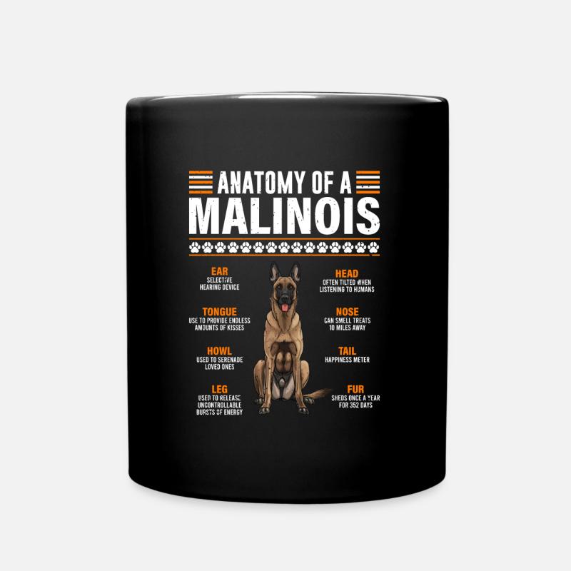 Belgian Shepherd ANATOMY OF A BELGIAN - Full Colour Mug - black