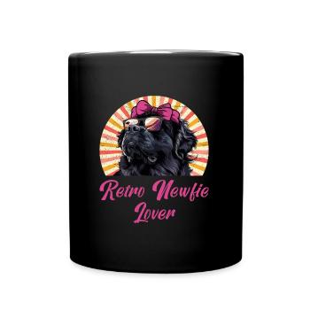RETRO NEWFIE LOVER Terre-Neuve Chien Maman - Mug uni - noir - Devant