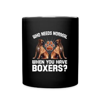 Boxer allemand QUI A BESOIN D’UN BOXER DE NORMALITÉ - Mug uni - noir - Devant