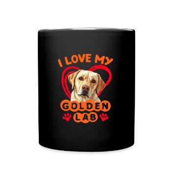 Golden Labrador I LOVE MY GOLDEN LAB Owner - Full Colour Mug - black - Front