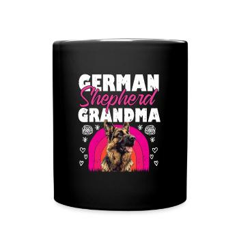 GERMAN SHEPHERD GRANDMA Deutscher Schäferhund - Tasse einfarbig - Schwarz - Vorne