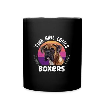 Boxer Chien Maman CETTE FILLE AIME LES BOXERS Drôle - Mug uni - noir - Devant