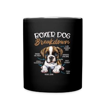 BOXER DOG BREAKDOWN Deutscher Boxer Lustiges - Tasse einfarbig - Schwarz - Vorne