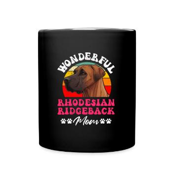 Ridgeback WONDERFUL RHODESIAN RIDGEBACK MOM - Tasse einfarbig - Schwarz - Vorne