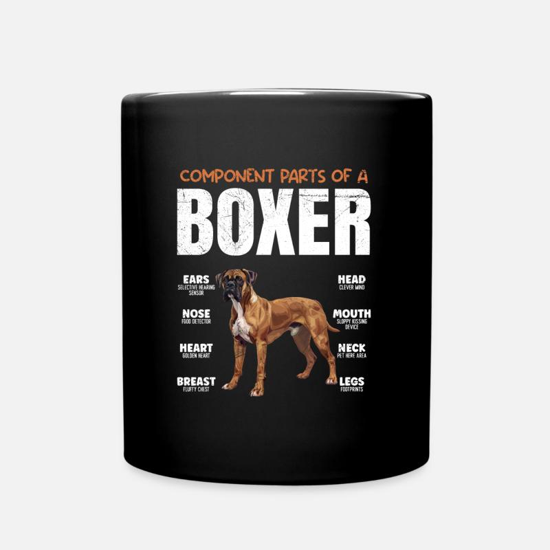 Boxer allemand COMPOSANTS D’UN BOXER Drôle - Mug uni - noir
