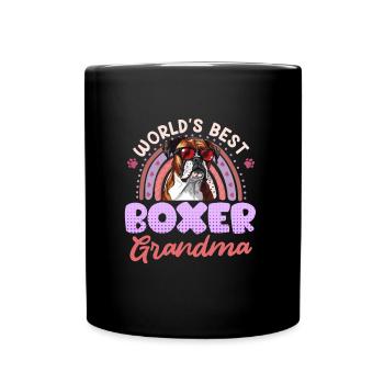 Hundeoma BESTE BOXER OMA DER WELT Deutscher - Tasse einfarbig - Schwarz - Vorne