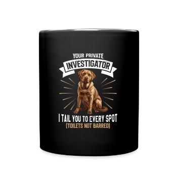 Labrador Liebhaber INVESTIGATOR Lustiges - Tasse einfarbig - Schwarz - Vorne