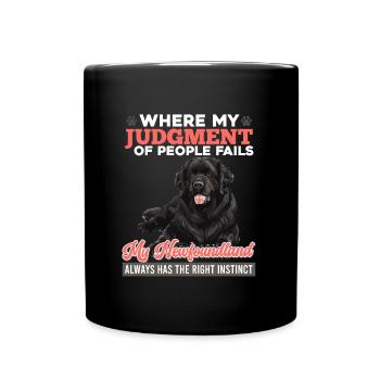 Neufundländer WO MEINE MENSCHENKENNTNISSE VERSAGEN - Tasse einfarbig - Schwarz - Vorne