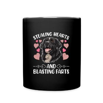 Chien Newfie VOLER DES CŒURS ET FAIRE EXPLOSER DES PETS - Mug uni - noir - Devant