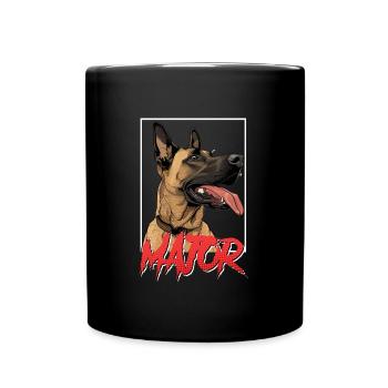 Belgian Shepherd MAJOR Malinois Dog - Full Colour Mug - black - Front