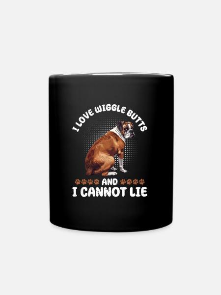 Propriétaire d’un boxer J’ADORE REMUER LES FESSES ET JE NE PEUX PAS MENTIR - Mug uni - noir