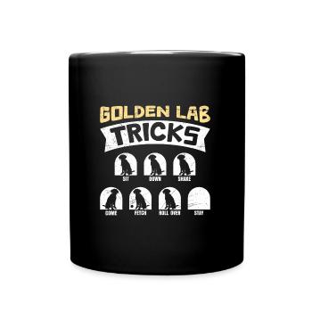 Labrador GOLDEN LAB TRICKS Labrador Dog Funny - Full Colour Mug - black - Front