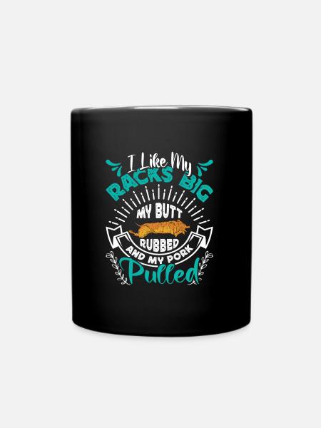 Amateur de viande J’AIME MES CARRÉS GROS PORC EFFILOCHÉ - Mug uni - noir