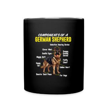 German Shepherd COMPONENTS OF A GERMAN - Full Colour Mug - black - Front