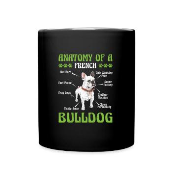 Bouledogue Français Drôle ANATOMIE D’UN FRANÇAIS - Mug uni - noir - Devant
