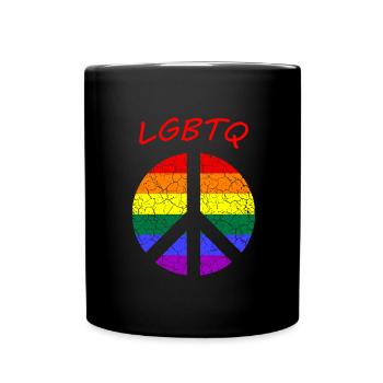 Peace Love LGBTQ CSD - Tasse einfarbig - Schwarz - Vorne