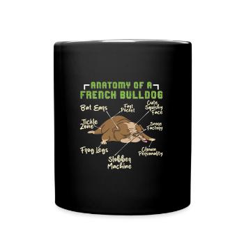 Bouledogue français drôle ANATOMIE D’UN FRANÇAIS - Mug uni - noir - Devant