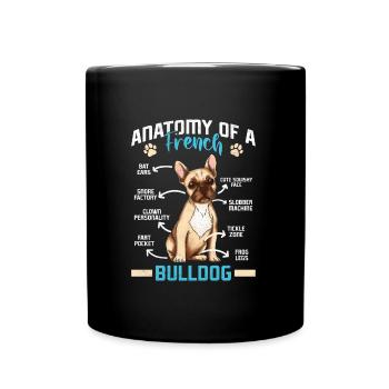 Französische Bulldogge ANATOMIE D’UN BOULEDOGUE FRANÇAIS - Mug uni - noir - Devant